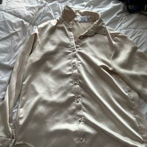 beige satin blouse